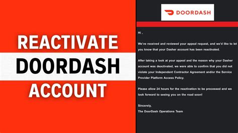 Obviously this was wrong. . How to get my doordash account reactivated